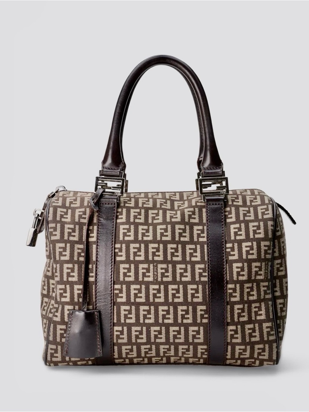 Fendi Brown and Tan Zucca Canvas Duffel Bag